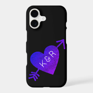 heart with arrow, with couple initials, romantic