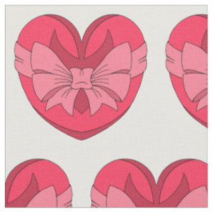 Heart with Arrowhead and Bow Fabric