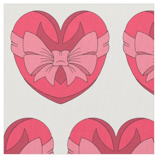 Heart with Arrowhead and Bow Fabric (Close Up)