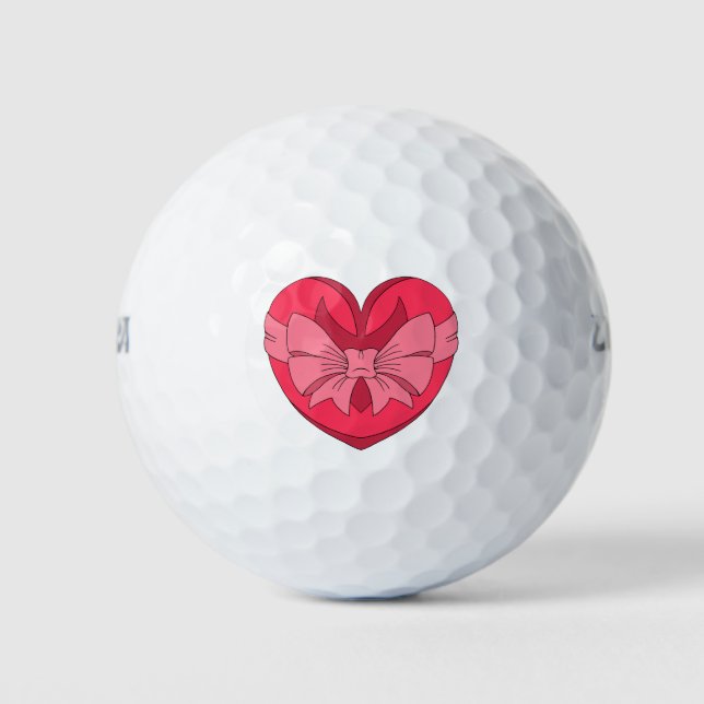 Heart with Arrowhead and Bow Golf Balls (Front)