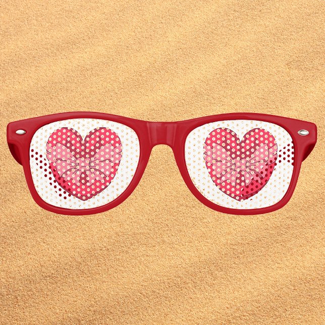 Heart with Arrowhead and Bow Retro Sunglasses (Heart with Arrowhead and Bow Retro Sunglasses with Sand Background)