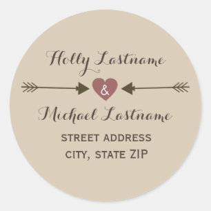 Heart With Arrows Address Sticker