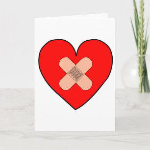 Heart with band aids card