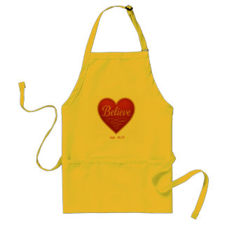 Heart with Believe in Gold Standard Apron