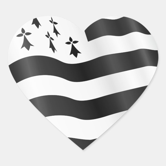 Heart with Bretin flag inside Sticker (Front)