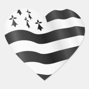 Heart with Bretin flag inside Sticker