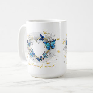Heart with Butterflies Morpho Coffee Mug