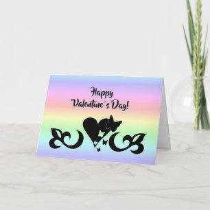 Heart with Butterfly and Lily Card