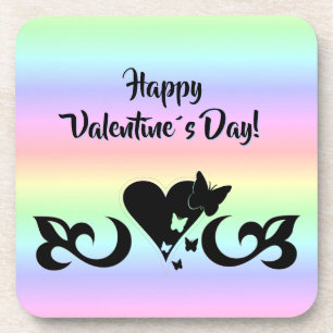 Heart with Butterfly and Lily Coaster