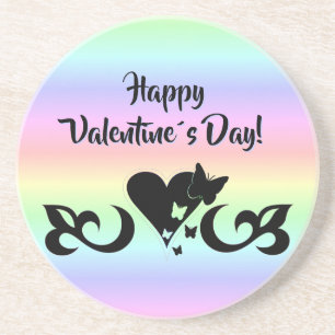 Heart with Butterfly and Lily Coaster