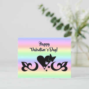Heart with Butterfly and Lily Holiday Postcard