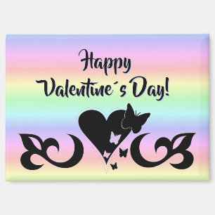 Heart with Butterfly and Lily Magnet