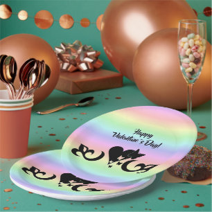 Heart with Butterfly and Lily Paper Plate