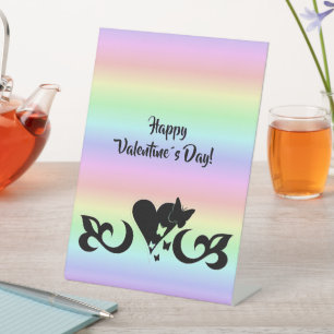 Heart with Butterfly and Lily Pedestal Sign