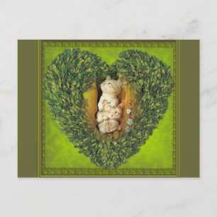 Heart with cats postcard