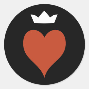 Heart with Crown Classic Round Sticker