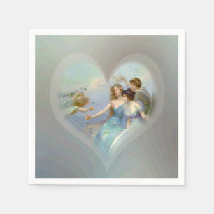 Heart with Cupid and Ladies Napkin