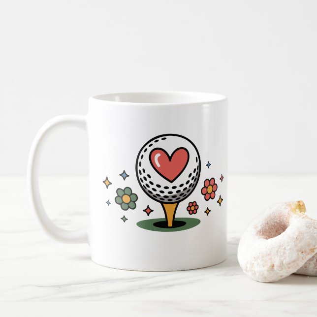 Heart With Floral Elements Mug — Health & Wellness (With Donut)