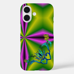 Heart with Flower and Butterfly iPhone 16 Case