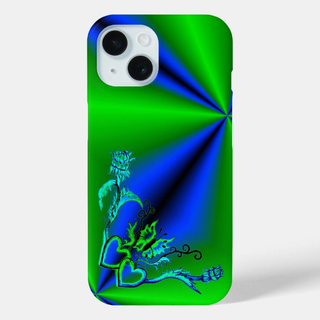 Heart with Flower and Butterfly Case-Mate iPhone Case (Back)