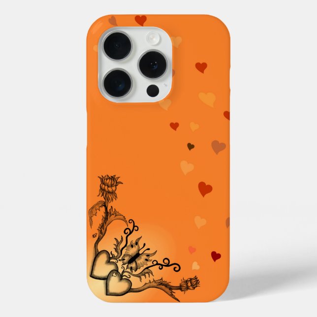 Heart with Flower and Butterfly Case-Mate iPhone Case (Back)