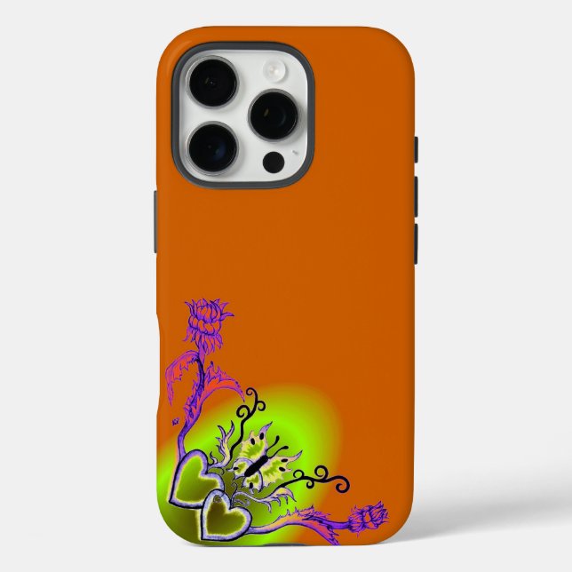 Heart with Flower and Butterfly Case-Mate iPhone Case (Back)