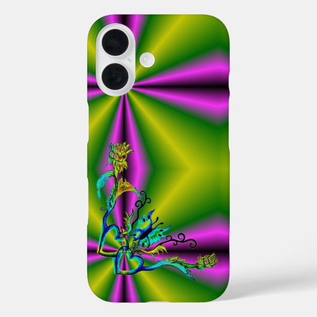 Heart with Flower and Butterfly Case-Mate iPhone Case (Back)