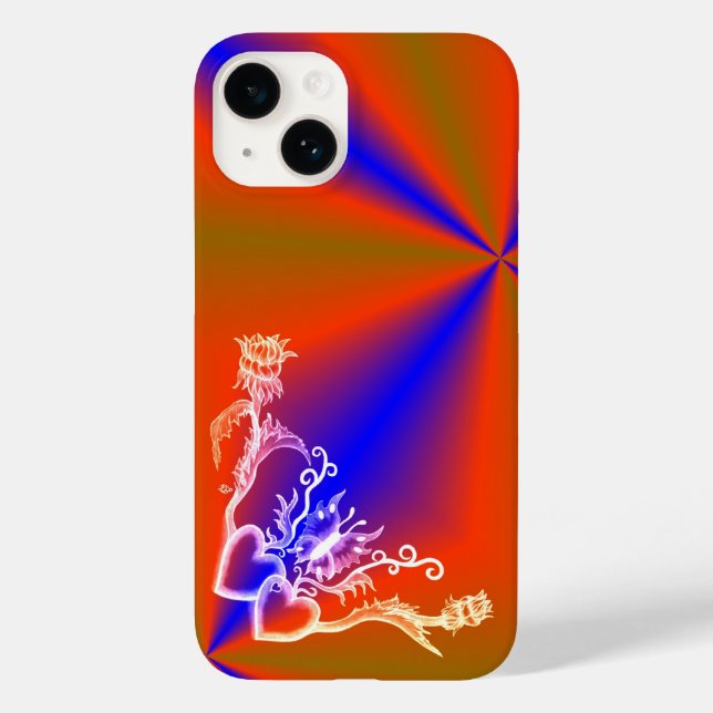 Heart with Flower and Butterfly Case-Mate iPhone Case (Back)