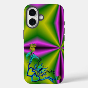 Heart with Flower and Butterfly iPhone 16 Case