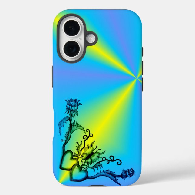 Heart with Flower and Butterfly Case-Mate iPhone Case (Back)