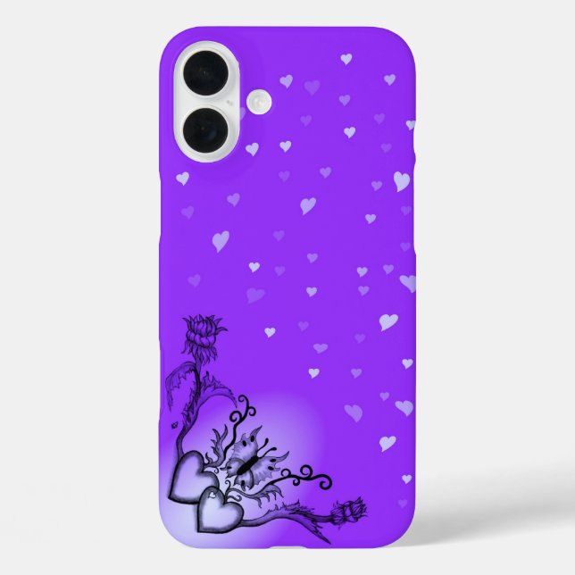 Heart with Flower and Butterfly Case-Mate iPhone Case (Back)