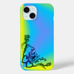 Heart with Flower and Butterfly iPhone 15 Case