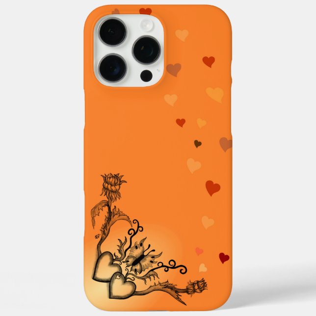 Heart with Flower and Butterfly Case-Mate iPhone Case (Back)