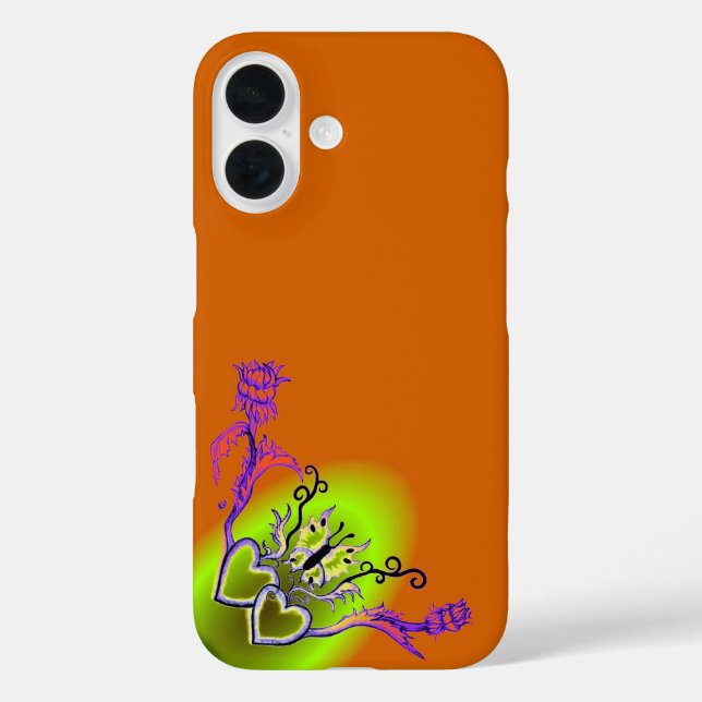 Heart with Flower and Butterfly Case-Mate iPhone Case (Back)