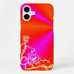 Heart with Flower and Butterfly iPhone 16 Plus Case