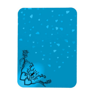 Heart with Flower and Butterfly Magnet