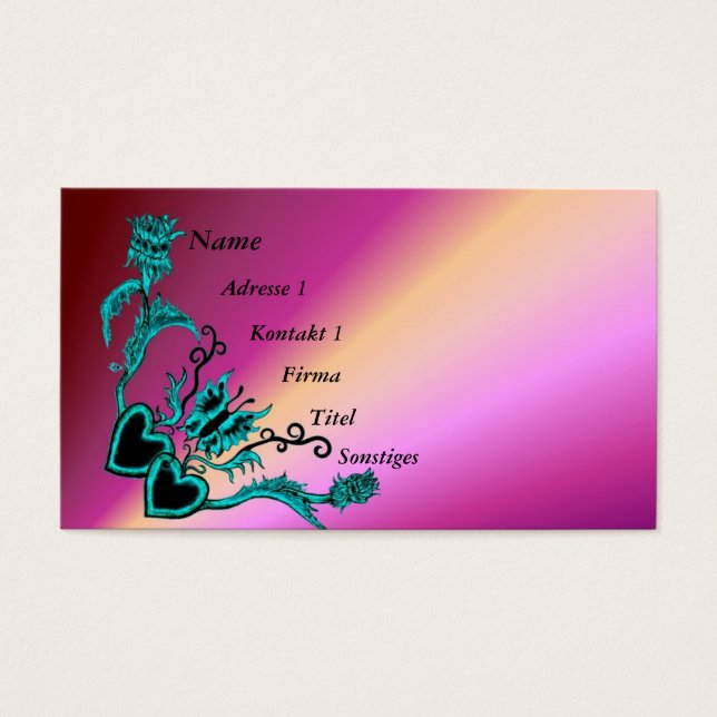 Heart with Flower and Butterfly on Rainbow (Front)