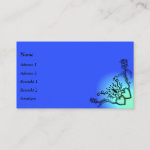 Heart with Flower and Butterfly on Rainbow Busines Business Card