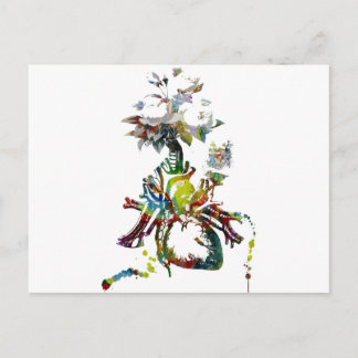 Heart with Flowers Abstract Gifts Postcard