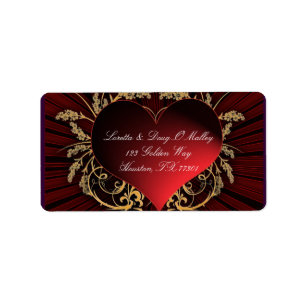 Heart with gold scroll designer label
