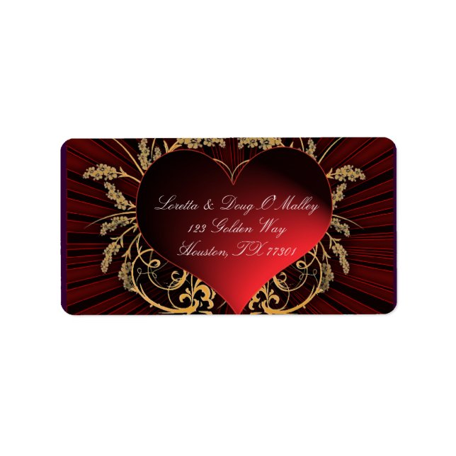 Heart with gold scroll designer label (Front)