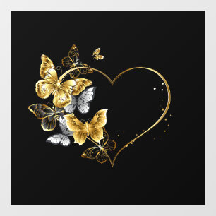 Heart with Golden Butterflies
