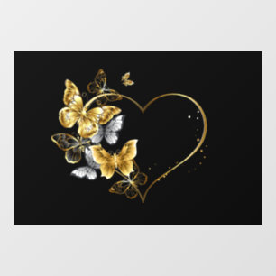 Heart with Golden Butterflies