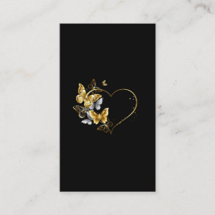 Heart with Golden Butterflies Business Card