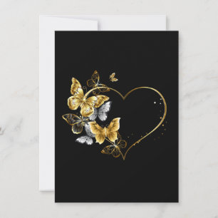 Heart with Golden Butterflies Card