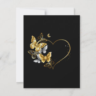 Heart with Golden Butterflies Card