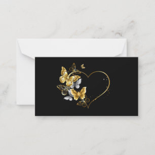 Heart with Golden Butterflies Card