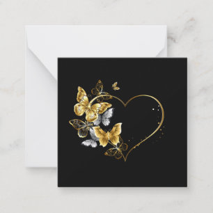 Heart with Golden Butterflies Card