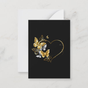 Heart with Golden Butterflies Card