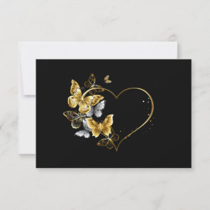 Heart with Golden Butterflies Card